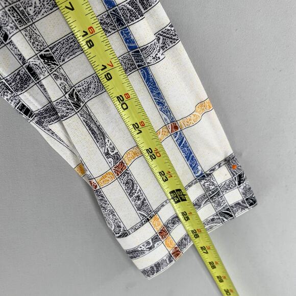 Scully Men Shirt XXL White Paisley Plaid Pearl Snap Button Long Sleeve Button Up - Picture 8 of 11